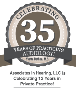 35 years practicing audiology logo
